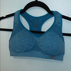 Blue sports bra!